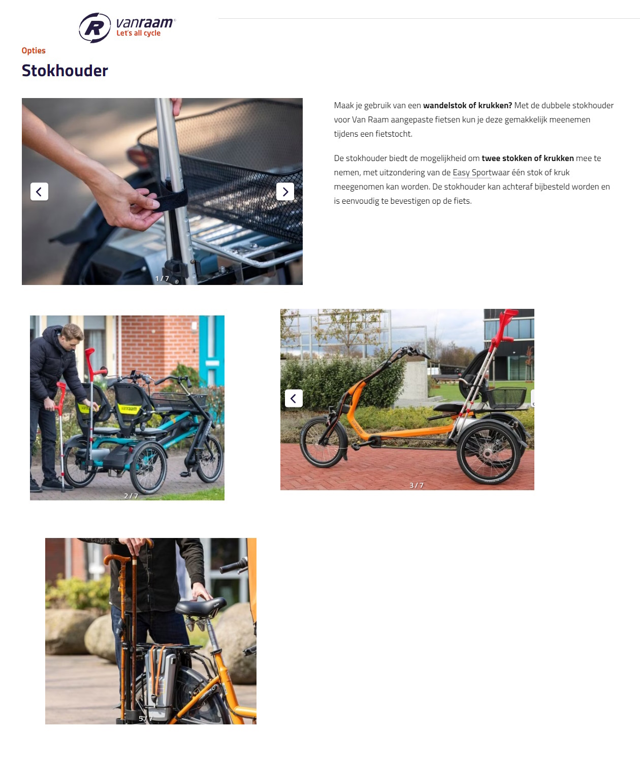 toegevoegd document 2 van Van Raam Aanpassingen voor fietsen stokhouder  