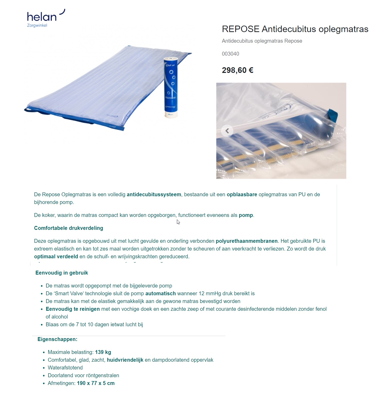 toegevoegd document 3 van Repose mattress Overlay Oplegmatras 1615285 