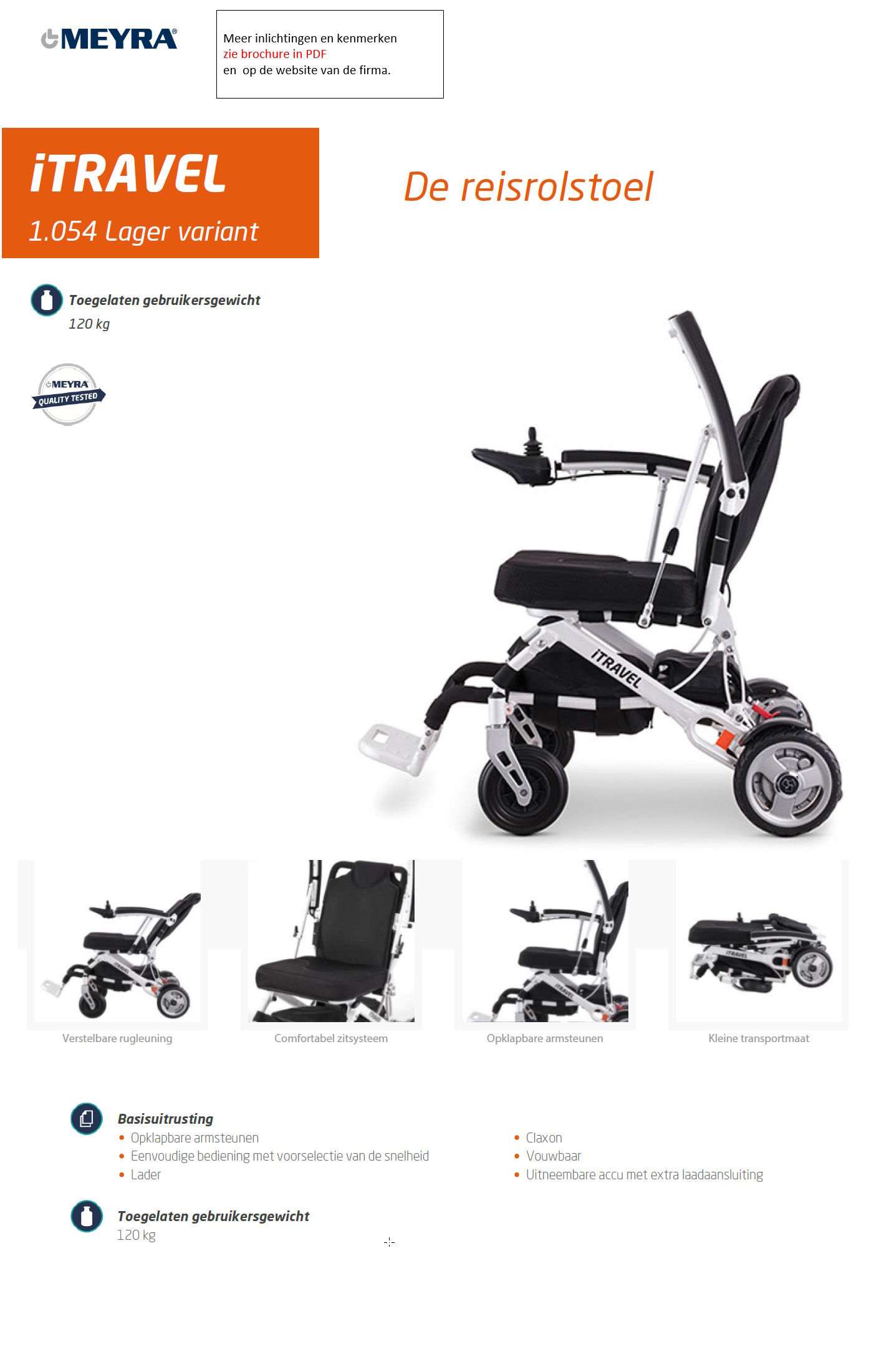 toegevoegd document 2 van Meyra iTravel rolstoel opvouwbaar / plooibaar  1.054  