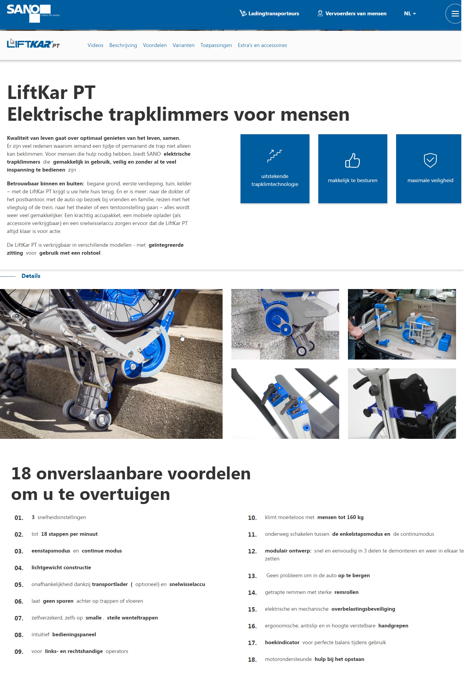 toegevoegd document 3 van Sano Liftkar PT Universeel 130 / 160 kg gebruik met uw eigen rolstoel 