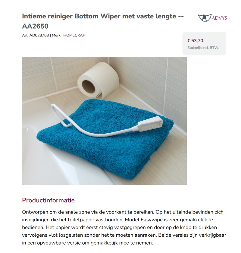toegevoegd document 2 van Intieme reiniger Bottom Wiper/ toiletpapierhouder AA2650 