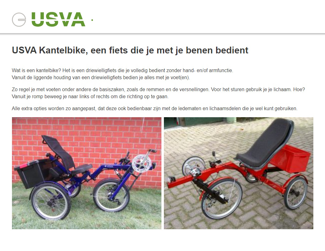 toegevoegd document 2 van USVA Kantelbike, een fiets die je met je benen bedient  