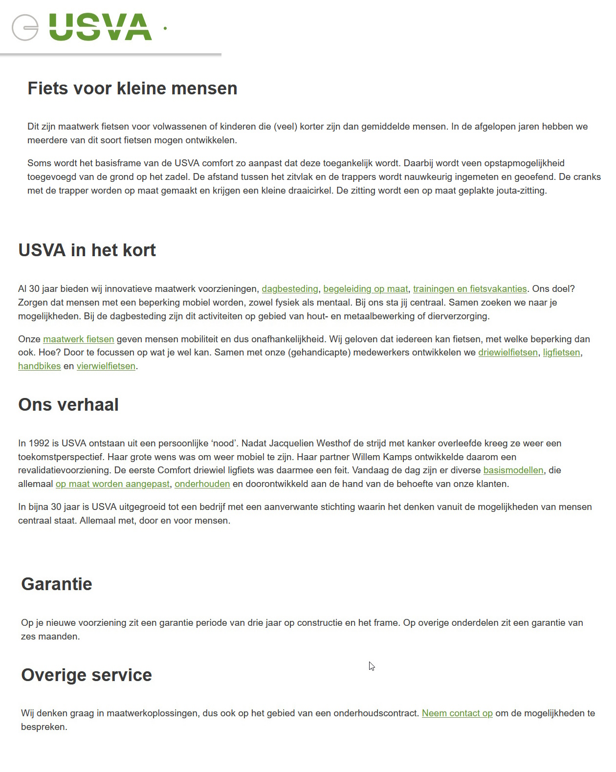 toegevoegd document 2 van USVA Fiets voor kleine mensen (maatwerk)  