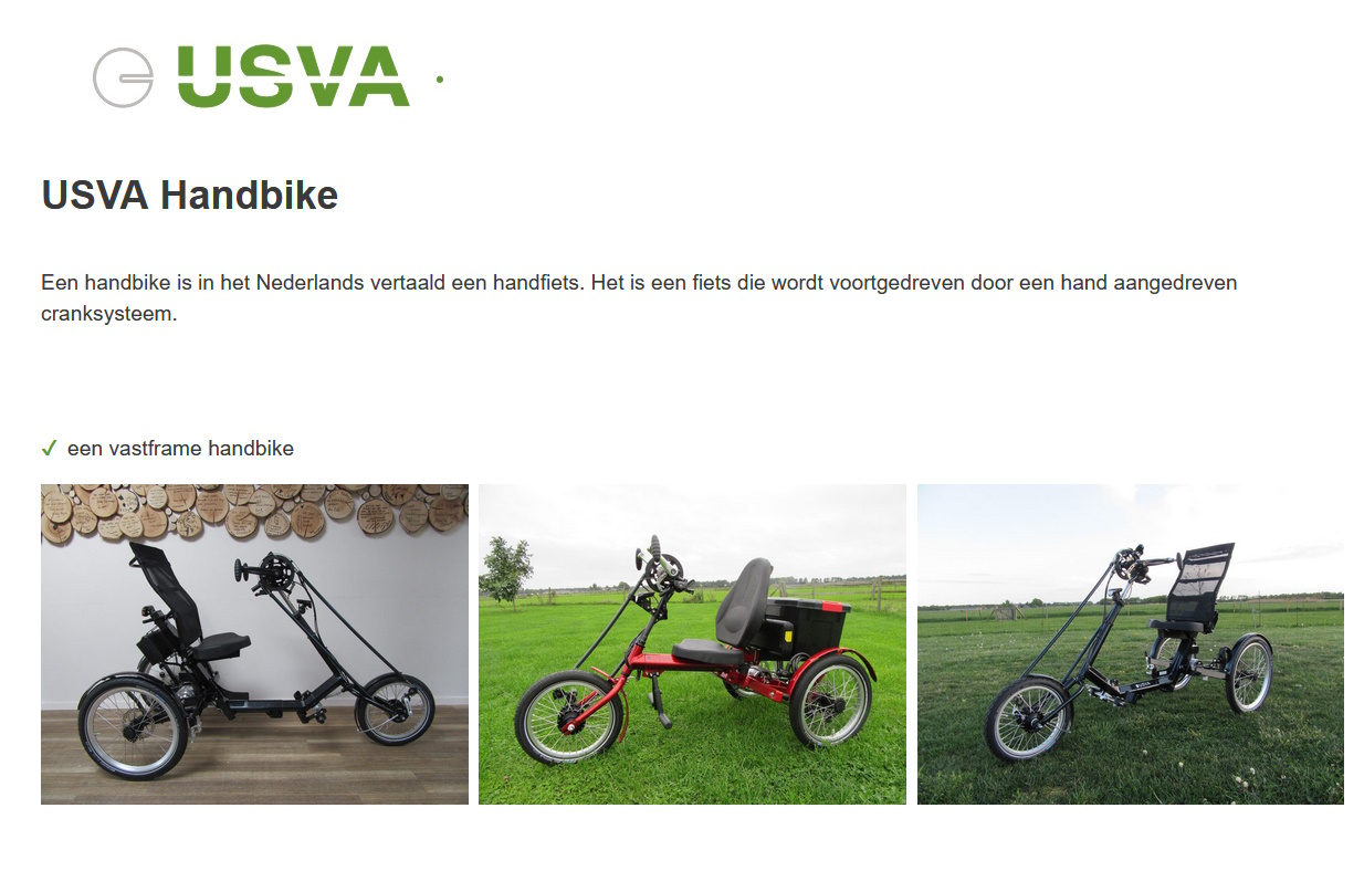toegevoegd document 2 van USVA Handbike fiets met handbediening  