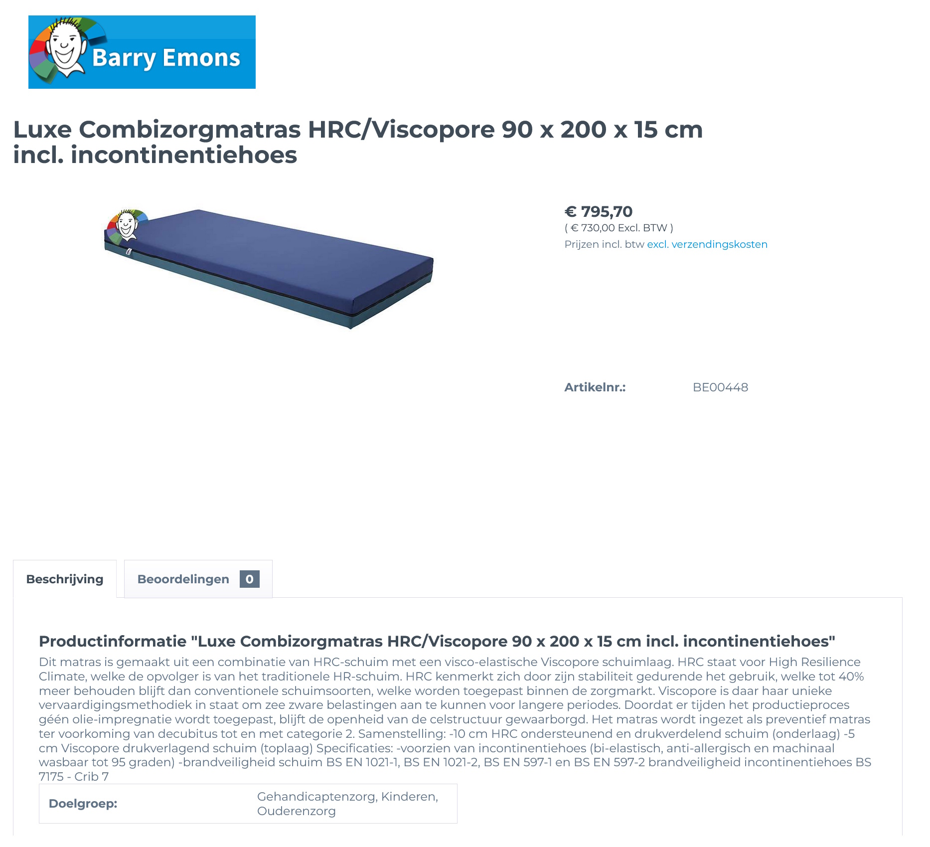 toegevoegd document 3 van Luxe Combizorgmatras HRC/Viscopore 15 cm zie samenstelling  