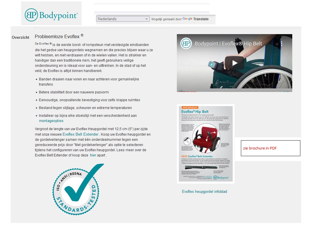 toegevoegd document 2 van Bodypoint Evoflex heupgordel voor rolstoel  