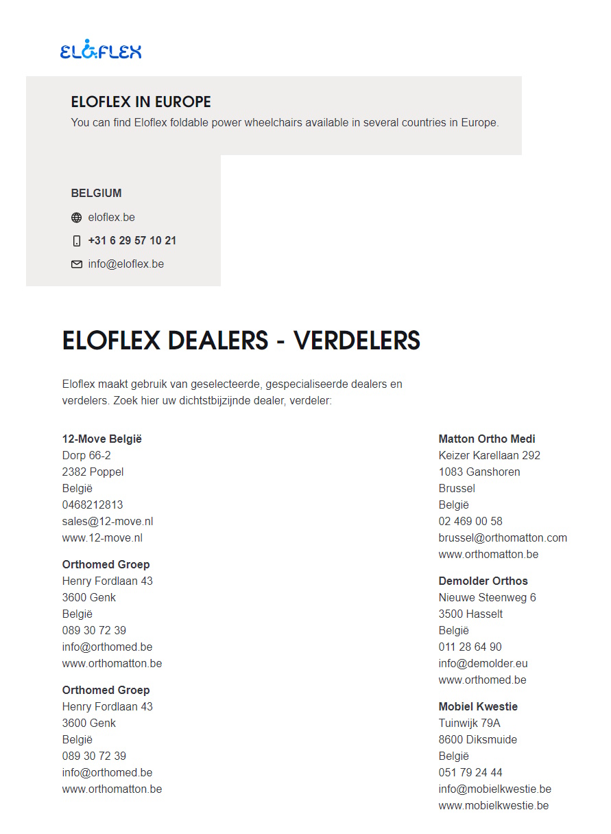 toegevoegd document 5 van Eloflex Model F opvouwbaar / plooibaar  