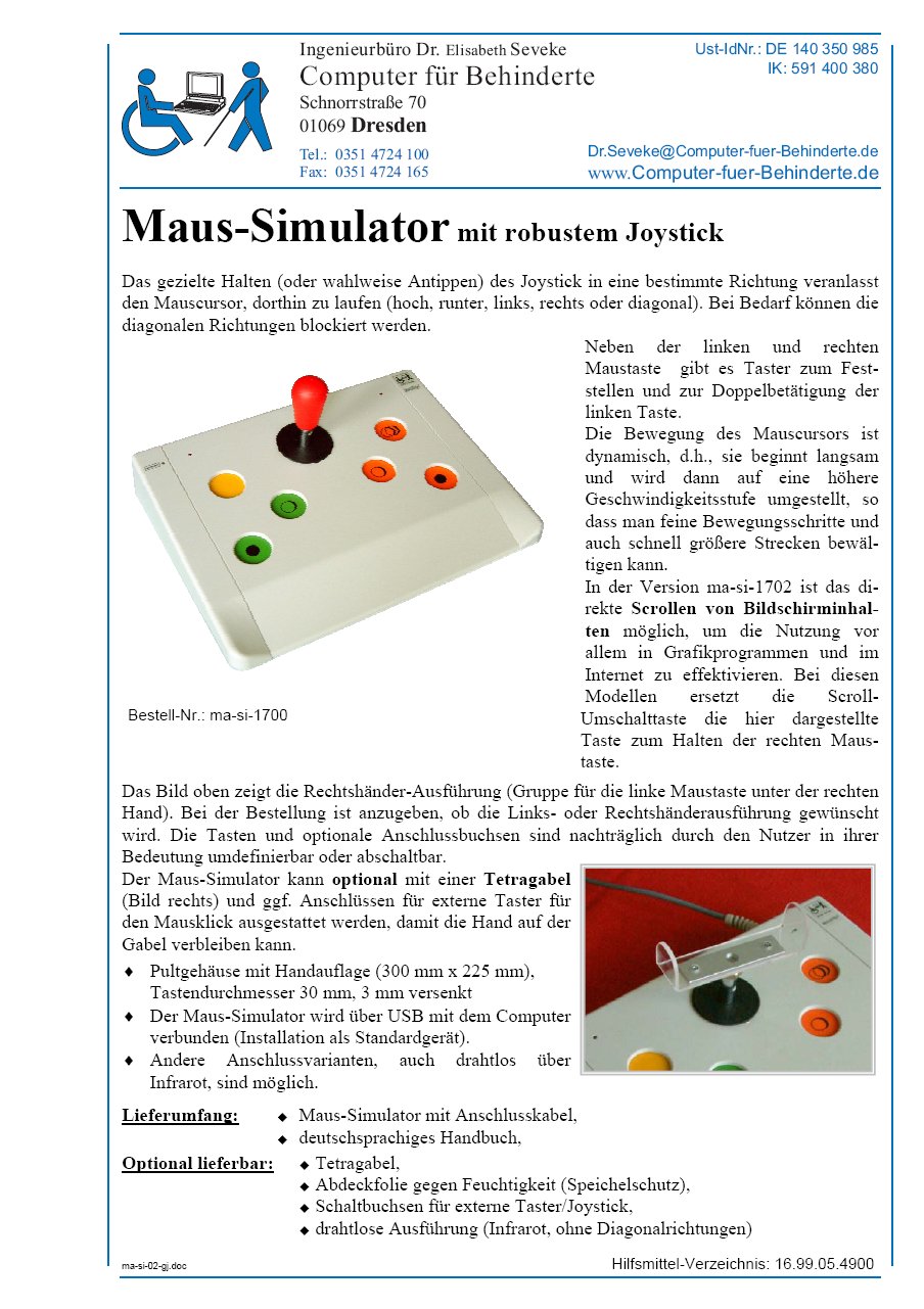 toegevoegd document 2 van Stevige joystick muis Mous-Simulator mit robustem Joystick  