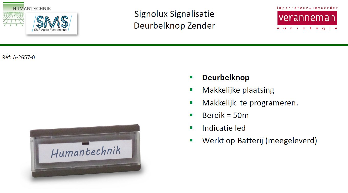 toegevoegd document 2 van Humantechnik Signolux deurbelknop A-2657-0 
