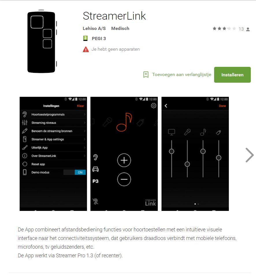 toegevoegd document 10 van Oticon ConnectLine Streamer Pro 2.0 (+ app mogelijk)  