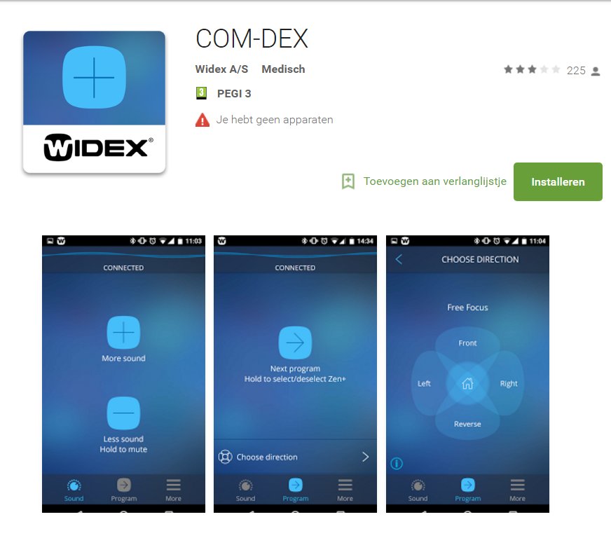 toegevoegd document 7 van Widex COM-DEX (+ app mogelijk)  