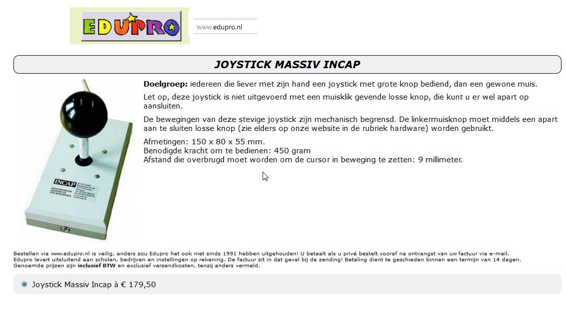 toegevoegd document 2 van Incap Joystick Massiv  