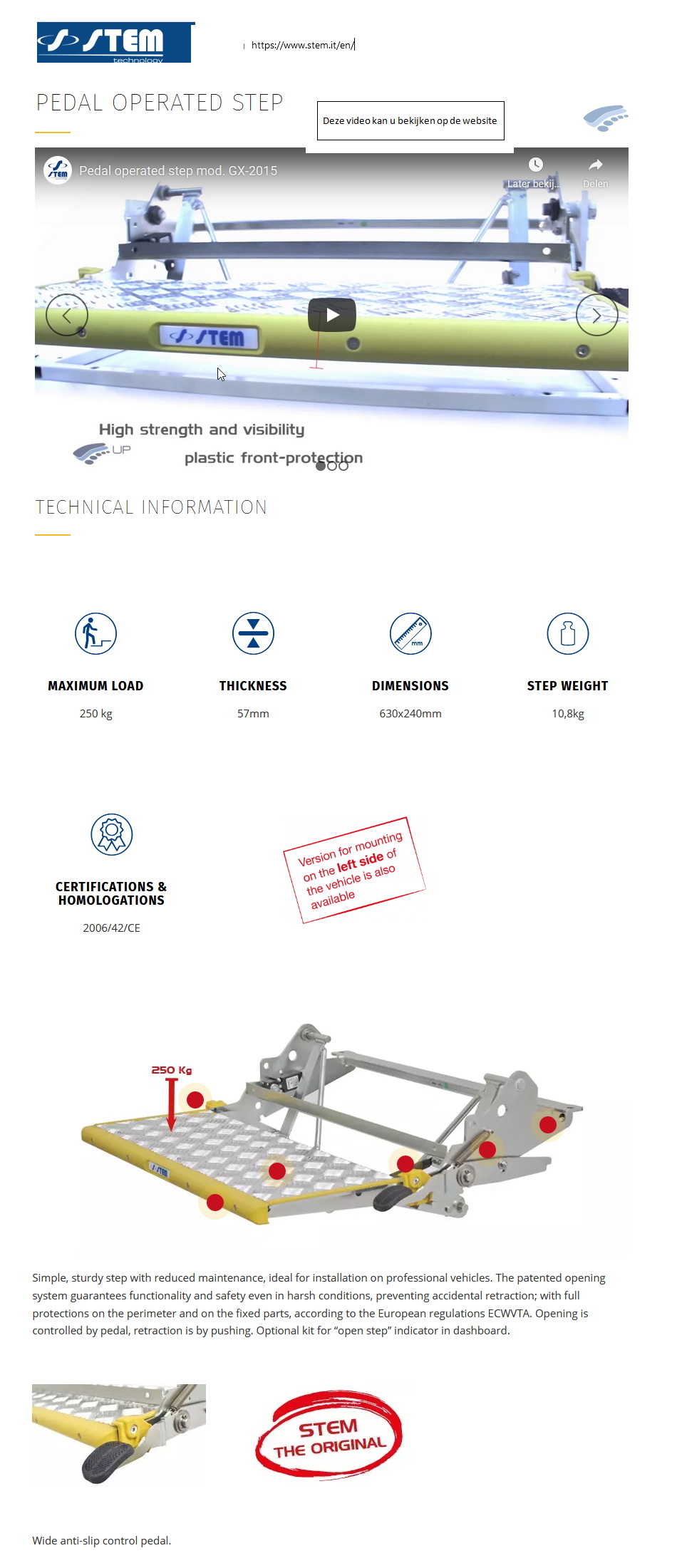 toegevoegd document 2 van Stem Mechanische opstaptredes type STEM GX 2015 e.a.  