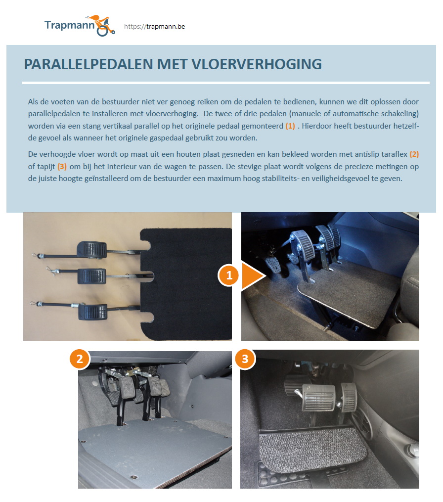 toegevoegd document 2 van Trapmann Parallelpedalen met vloerverhoging  