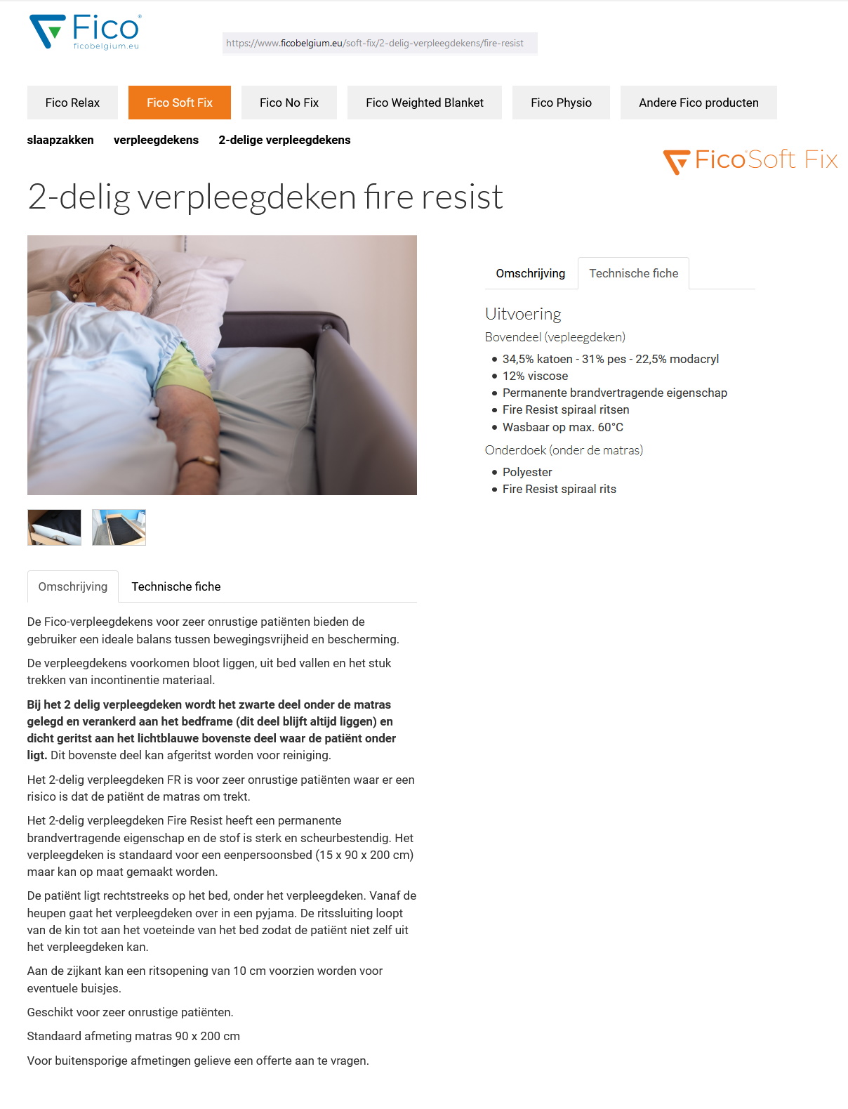 toegevoegd document 6 van Fico Soft Fix verpleegdekens assortiment gewoon of tweedelig 