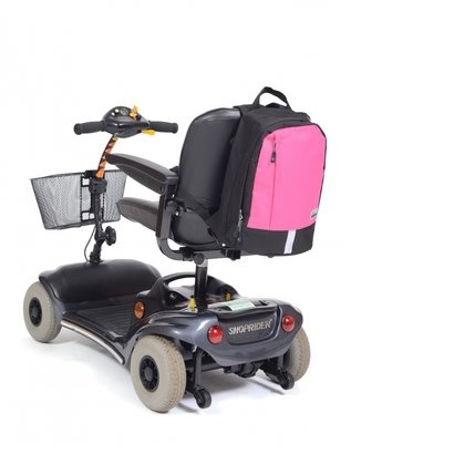 toegevoegd document 1 van Mobility kleine rolstoeltas/ scootmobieltas zwart/roze 