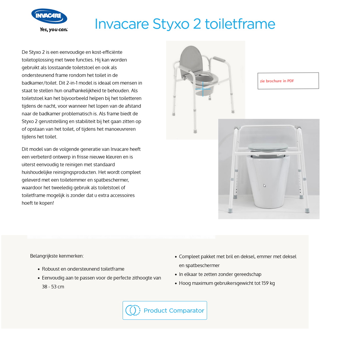 toegevoegd document 2 van Invacare Styxo 2 toiletstoel  