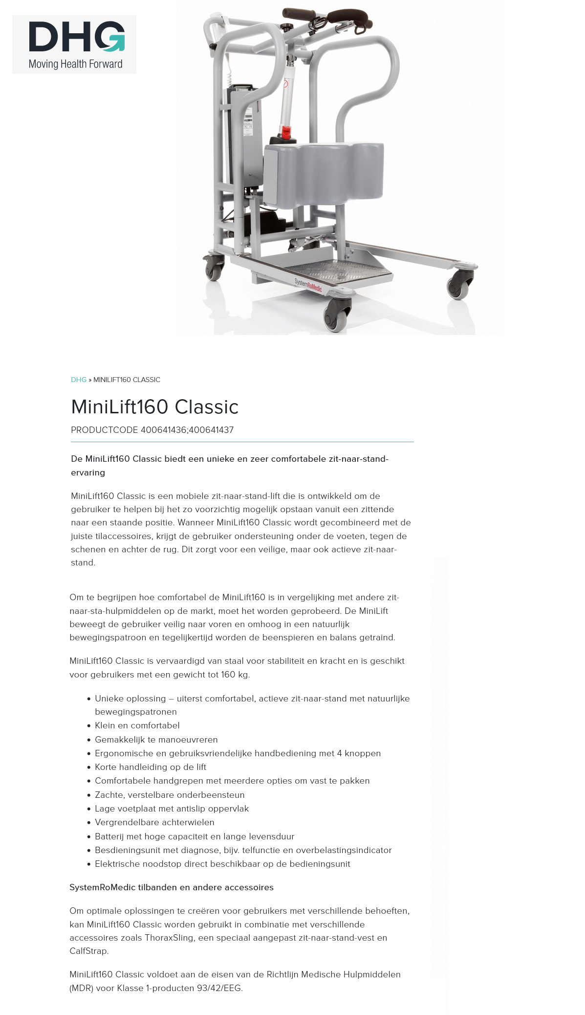toegevoegd document 2 van SystemRomedic Minilift200 / Minilift 160Classic  