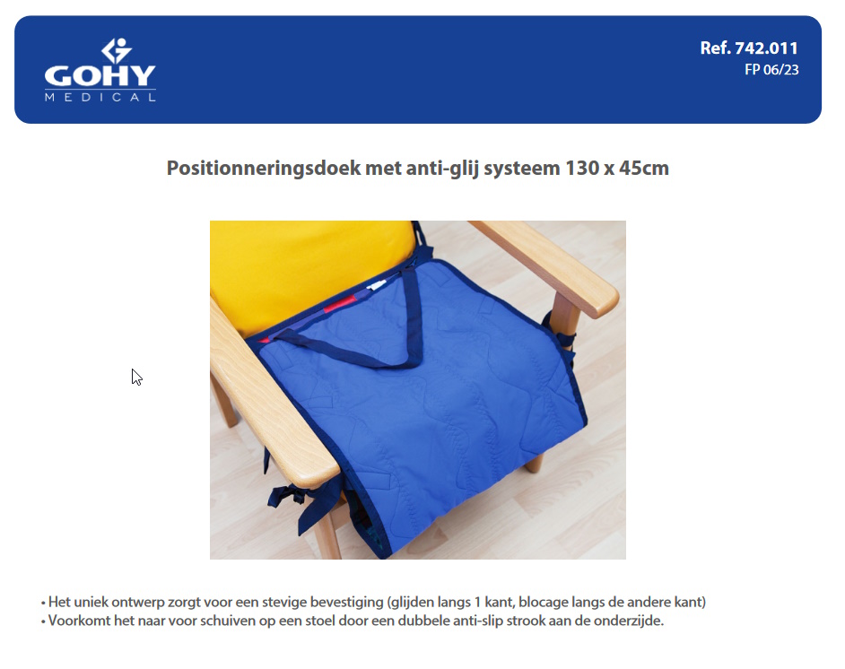 toegevoegd document 2 van Positioneringsdoek met antiglijsysteem 130x45cm 742.011 