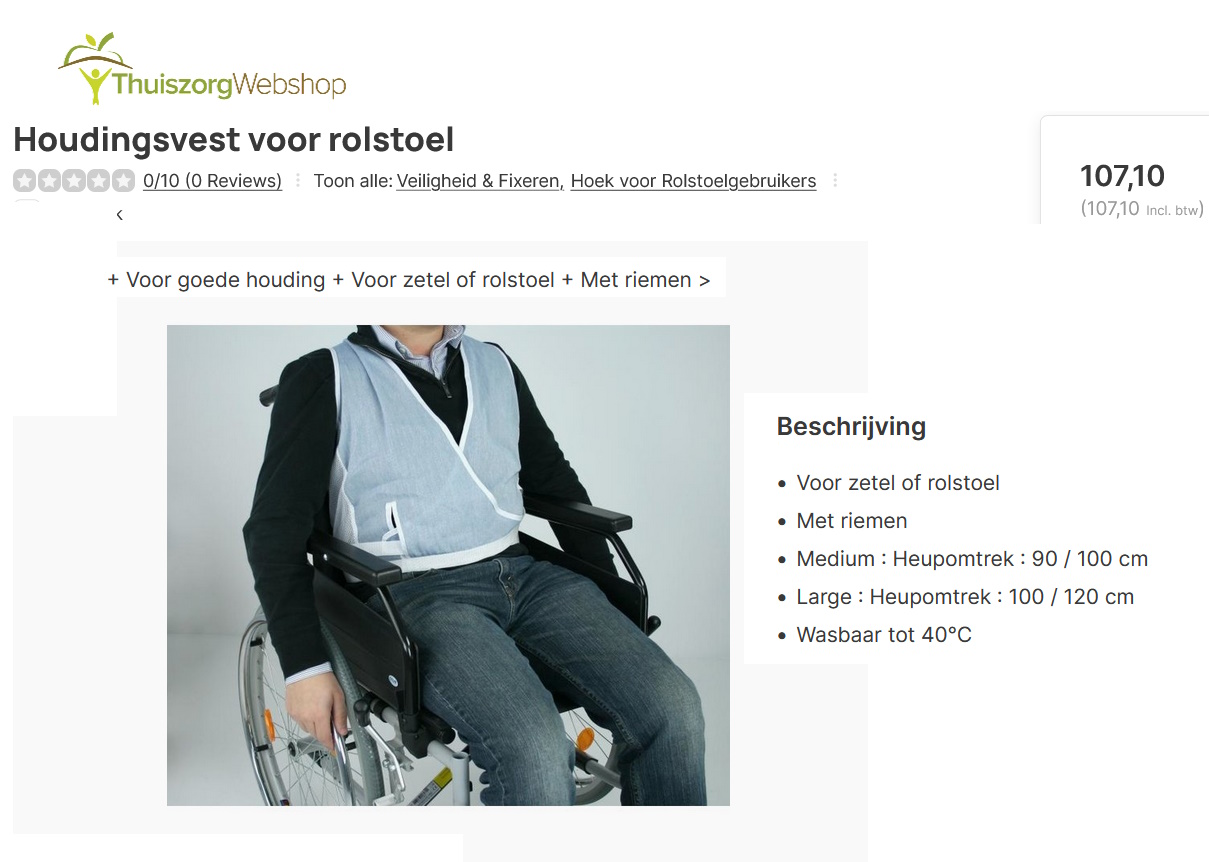 toegevoegd document 3 van Veiligheidsvest voor rolstoel, zetel of bed / Houdingsvest 111 / 111.001 / 111.003 /111.004 