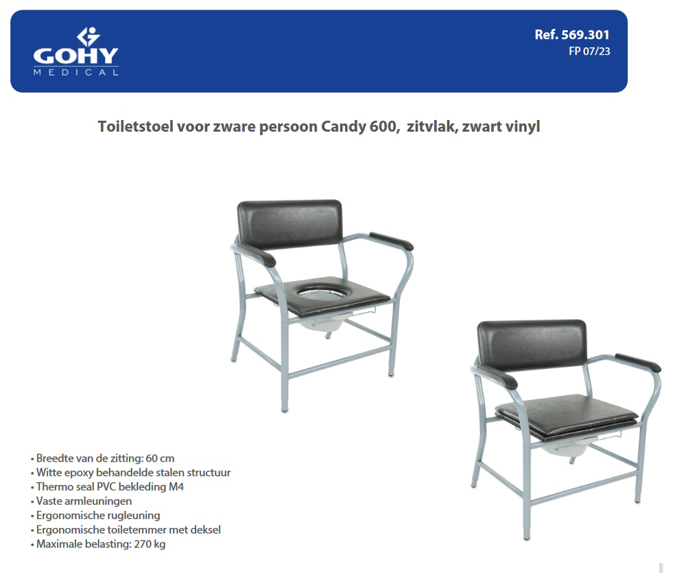 toegevoegd document 2 van Toiletstoel XXL  Candy 600 / Candy 602  