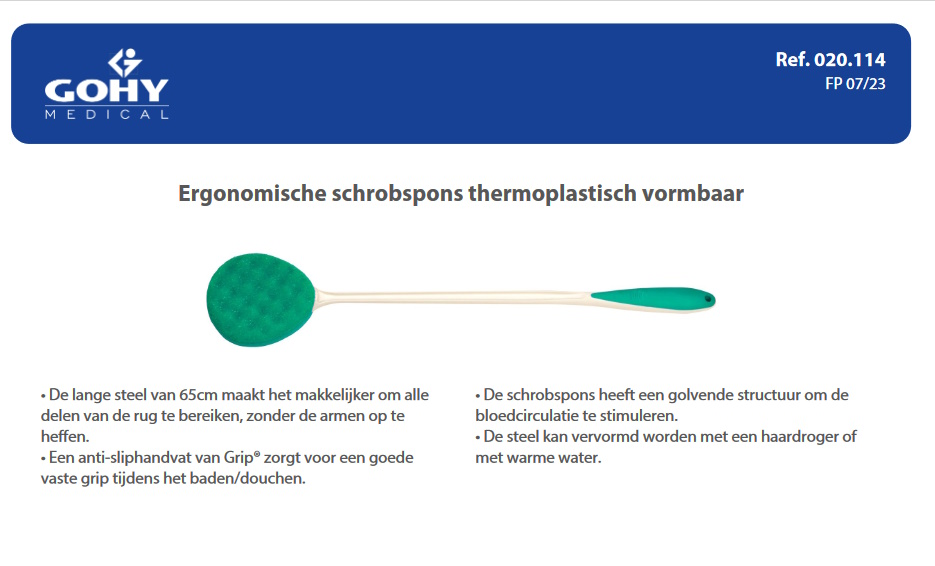 toegevoegd document 2 van Ergonomische schrobspons thermoplastisch vervormbaar 020.114 