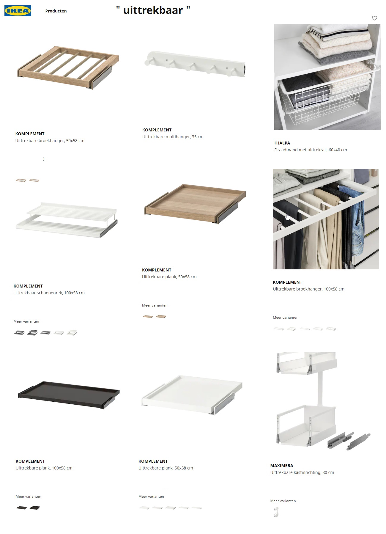 toegevoegd document 2 van Ikea Komplement kledingroede of plank uittrekbaar  