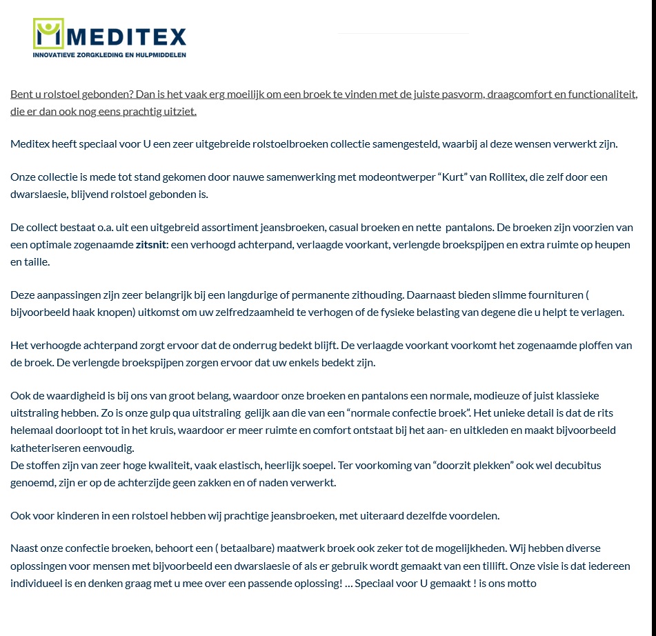toegevoegd document 5 van Meditex kledij voor rolstoelgebruikers  