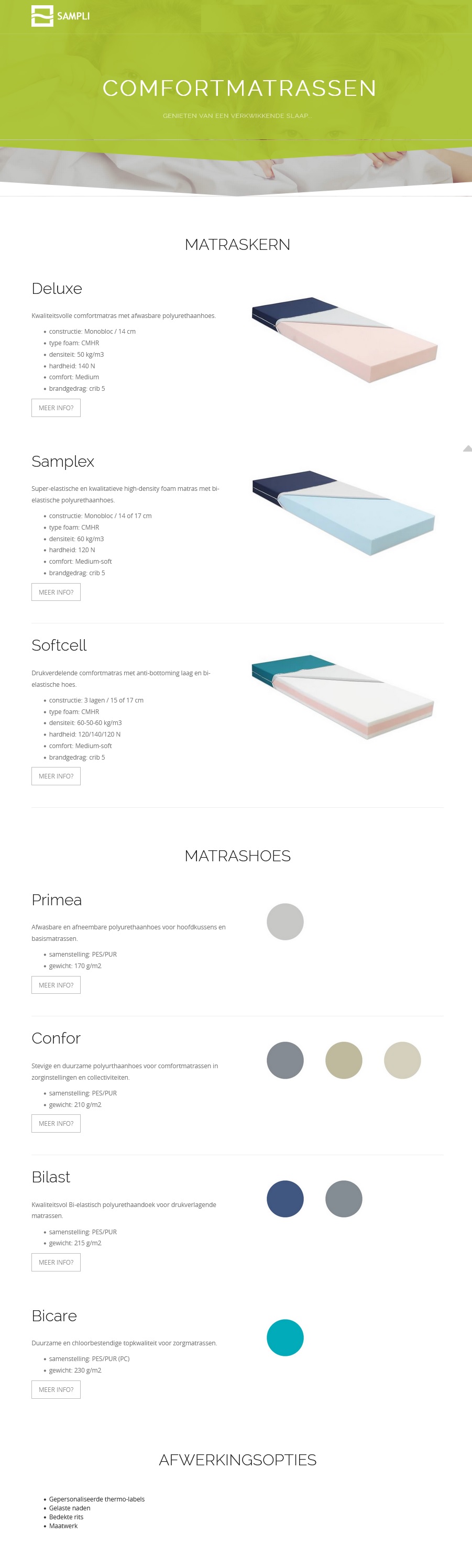 toegevoegd document 6 van Sampli Softcell matras met hoes bilast / assortiment comfortmatrassen  