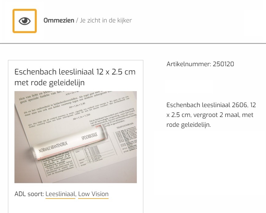 toegevoegd document 4 van Eschenbach leesliniaal met rode geleidelijn 2606 / 2608 