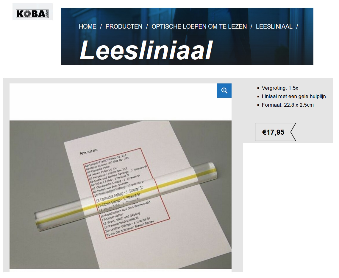 toegevoegd document 2 van Leesliniaal met een gele hulplijn  