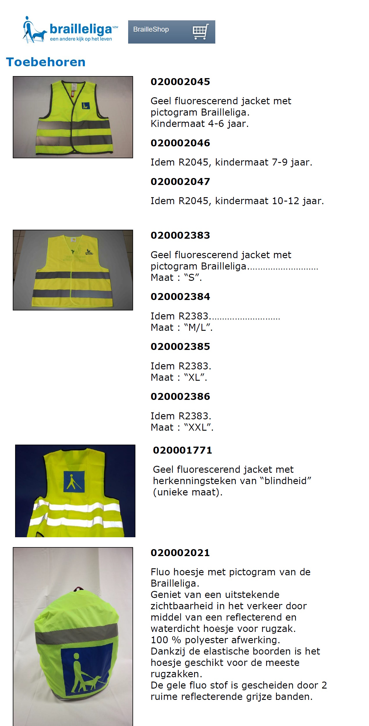 toegevoegd document 2 van Fluo vest met picto Brailleliga 02000204... 