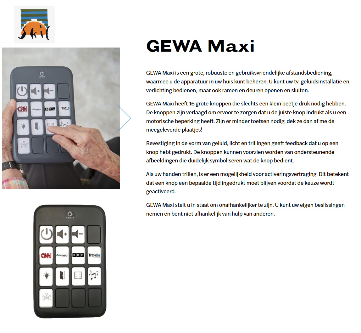 toegevoegd document 2 van Gewa Maxi afstandsbediening  
