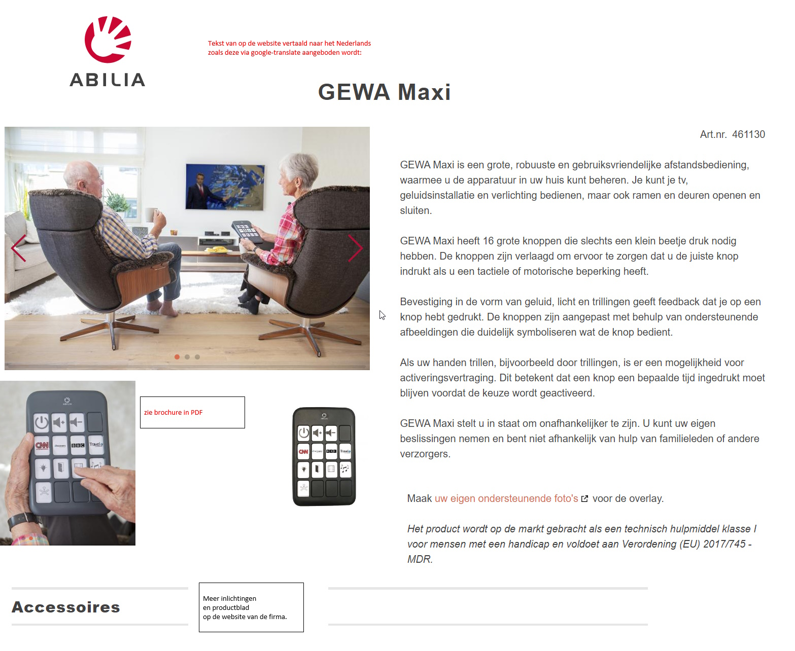 toegevoegd document 3 van Gewa Maxi afstandsbediening  