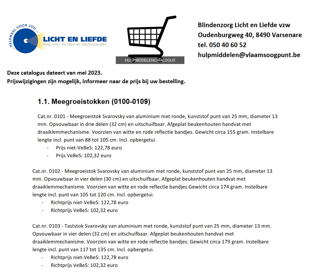 toegevoegd document 4 van Kindertaststok Svarovsky aluminium opvouwbaar drie delen  (2 afmetingen) 060303 / 060304 