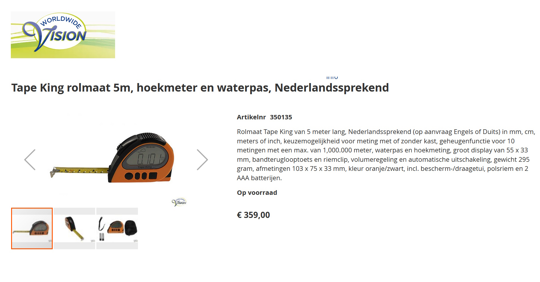 toegevoegd document 3 van Nederlandstalige sprekende rolmeter Tape King met waterpas 020001956 