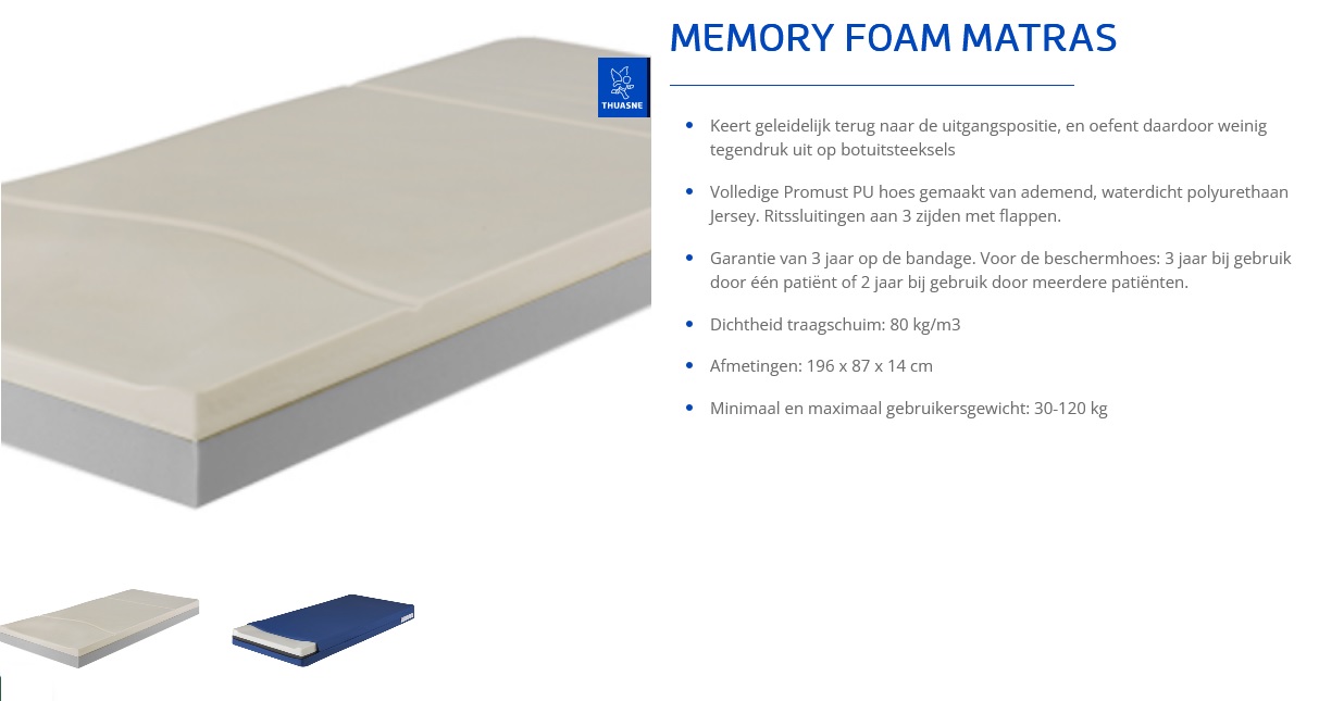 toegevoegd document 2 van Thuasne Memory Foam matras  