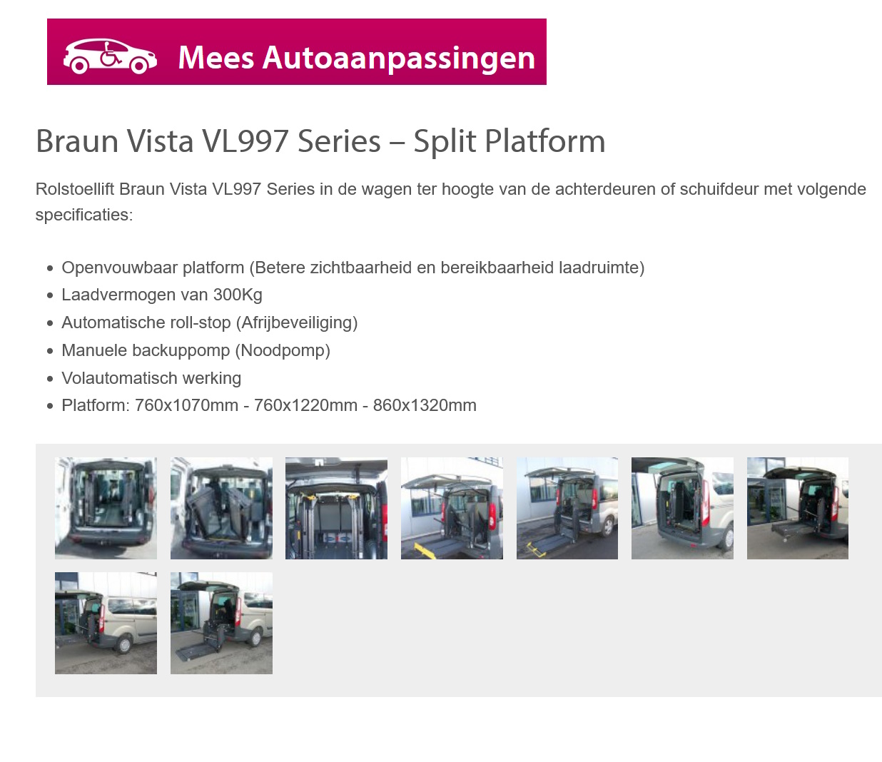 toegevoegd document 2 van Braun Vista VL997 Series – Split Platform  