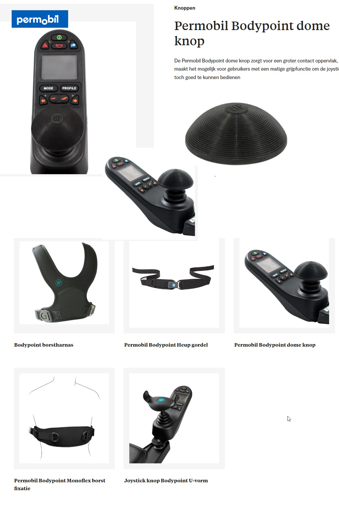 toegevoegd document 6 van Bodypoint Aangepaste joystickgrepen / onderdelen voor rolstoel  