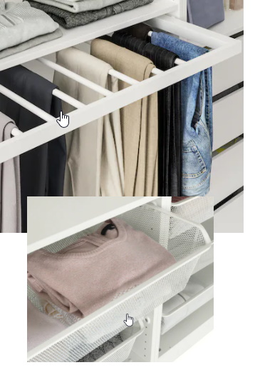 foto van hulpmiddel Ikea Komplement kledingroede of plank uittrekbaar